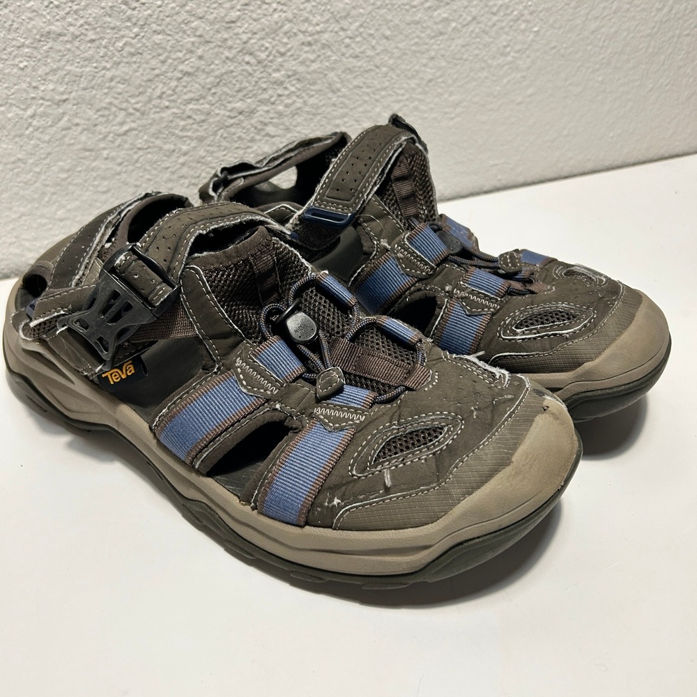 Teva Omnium 2 Bungee Chord Gray Blue Water Sport Sandals Mens 9.5-10